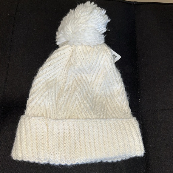 Adidas Cream Knit Beanie with Pom-Pom - Picture 2 of 3